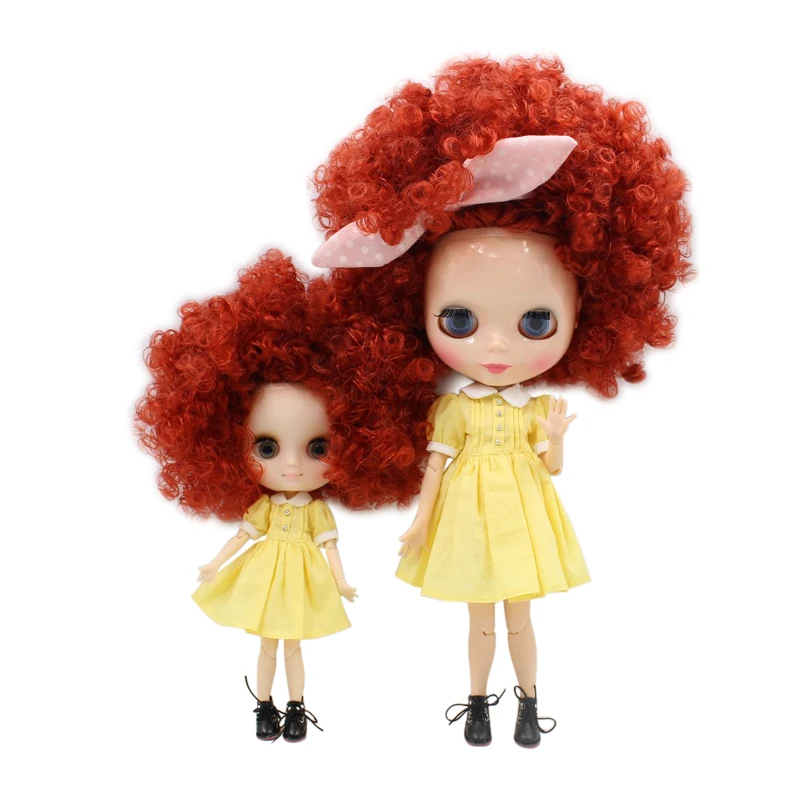 Ледяной DBS Blyth кукольные Срединная куклы 1/6 bjd 1/8 сестра семья вьющихся волос афро 30