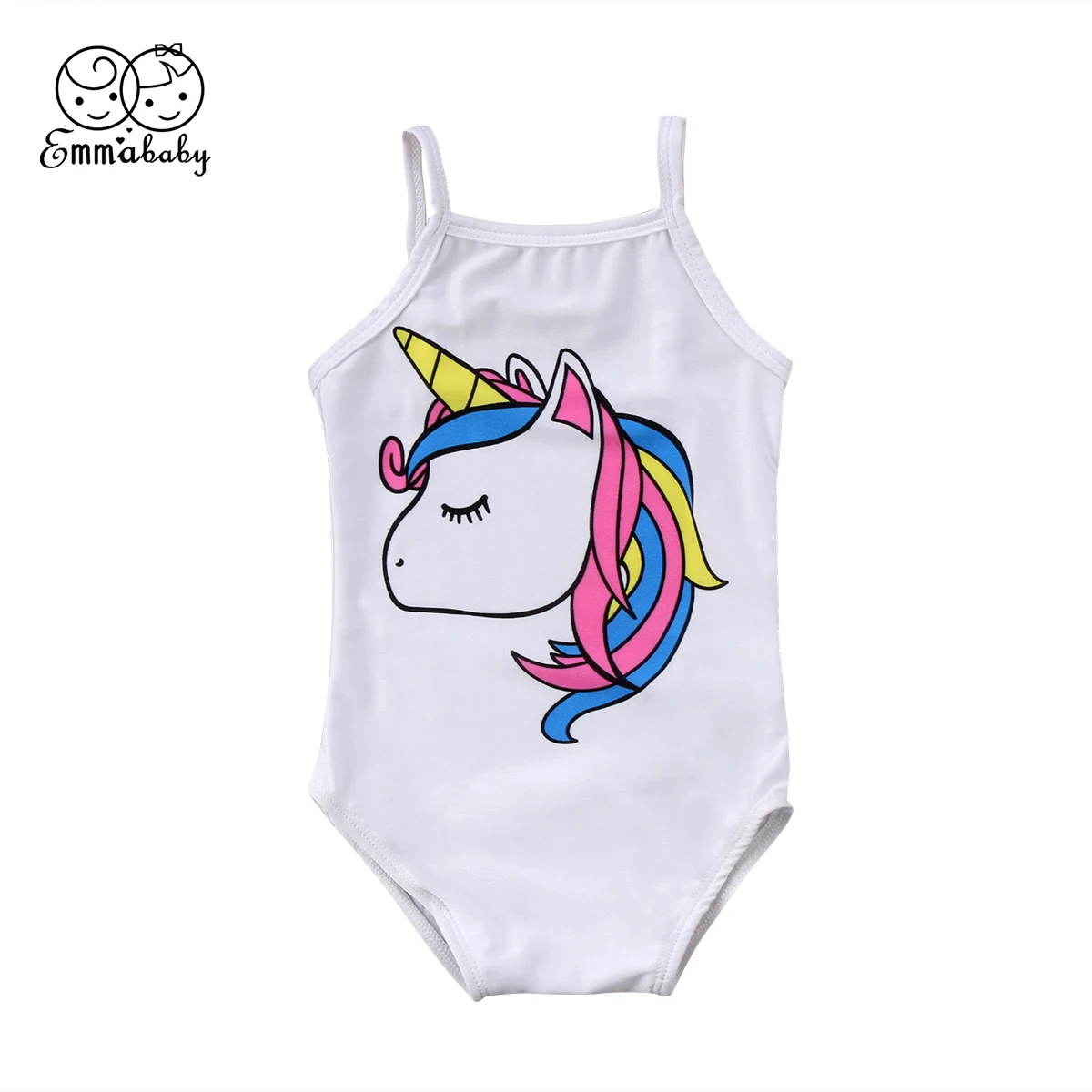 Emmababy милые новорожденные дети девочки Единорог цельный плавательный костюм без