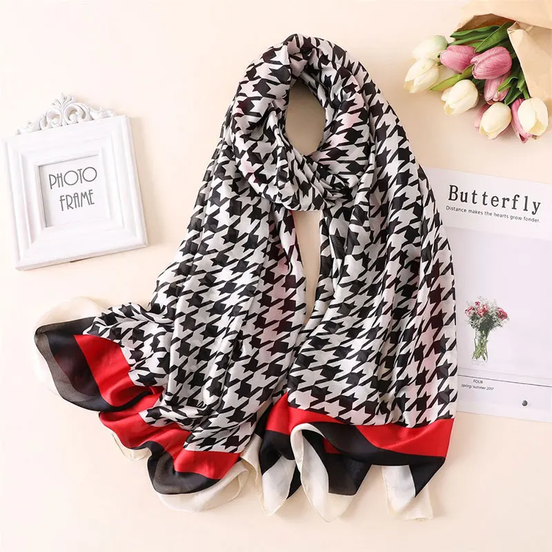 

luxury brand hijab summer women scarves soft long print silk scarves lady shawl and wrap designer pashmina bandana beach stoles