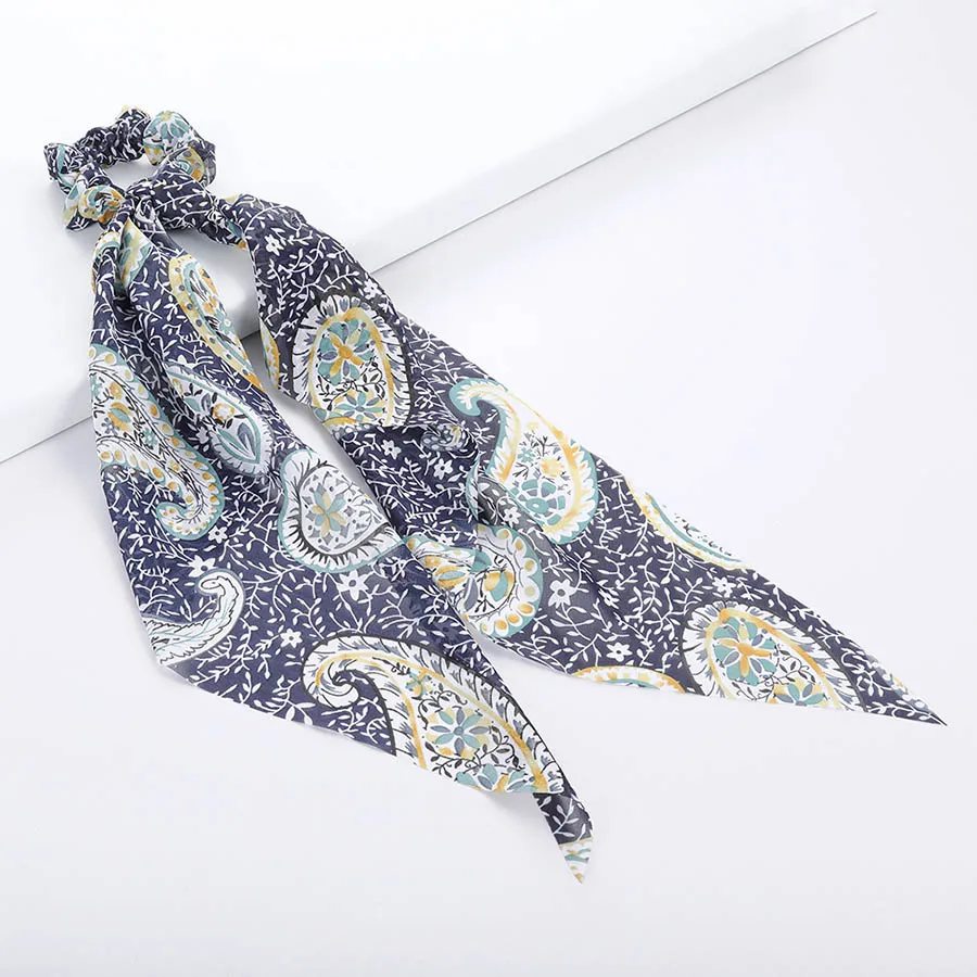 Floral 15 Haimeikang весенние галстуки-бабочки для волос резинка для волос конский хвост веревка для волос для женщин треугольный цветочный принт Эластичные аксессуары, ленты для волос - Цвет: Floral 15