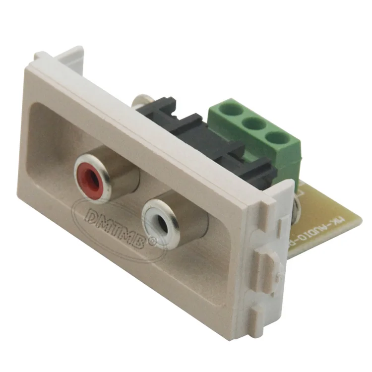 2RCA Аудио гнездовой разъем с задним винтовым соединением и корпусом золотой