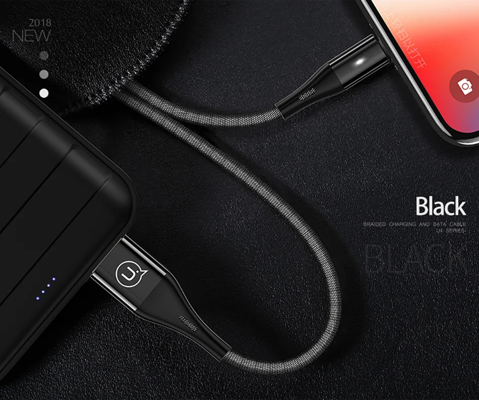 USAMS для usb lightning Кабель короткий 0,25 м 1 м 2 м Быстрая зарядка данных зарядное устройство для мобильного телефона для iPhone xs max xr 8 7 6 plus ipad светодиодный