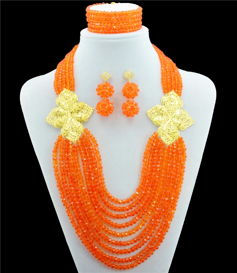 Классические нигерийские Свадебные африканские бусины ювелирный набор