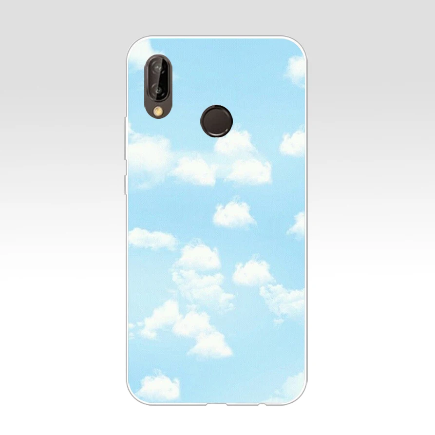 Мягкий силиконовый чехол из ТПУ для huawei p 20 lite pro y6 254 mate 10 2017 H с облаками на голубом