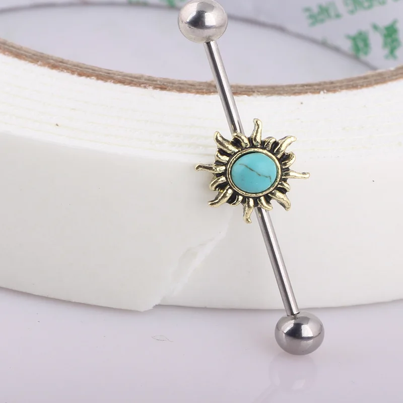 1 шт. Новые солнечные хирургические серьги из нержавеющей стали для ушных хрящей