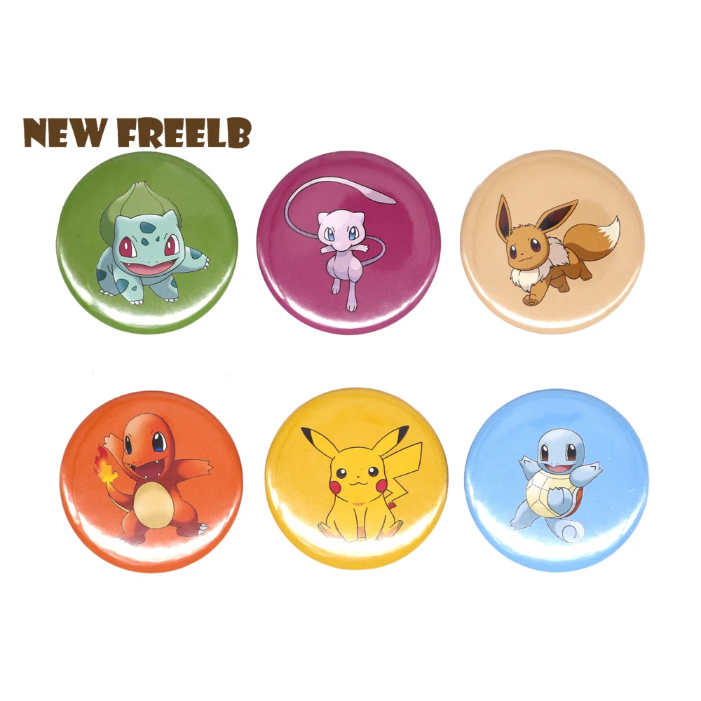6 шт./компл. 1 45 &quotPokemon Gen 5 шт Pin back Buttons броши в стиле аниме Пикачу Бульбазавр