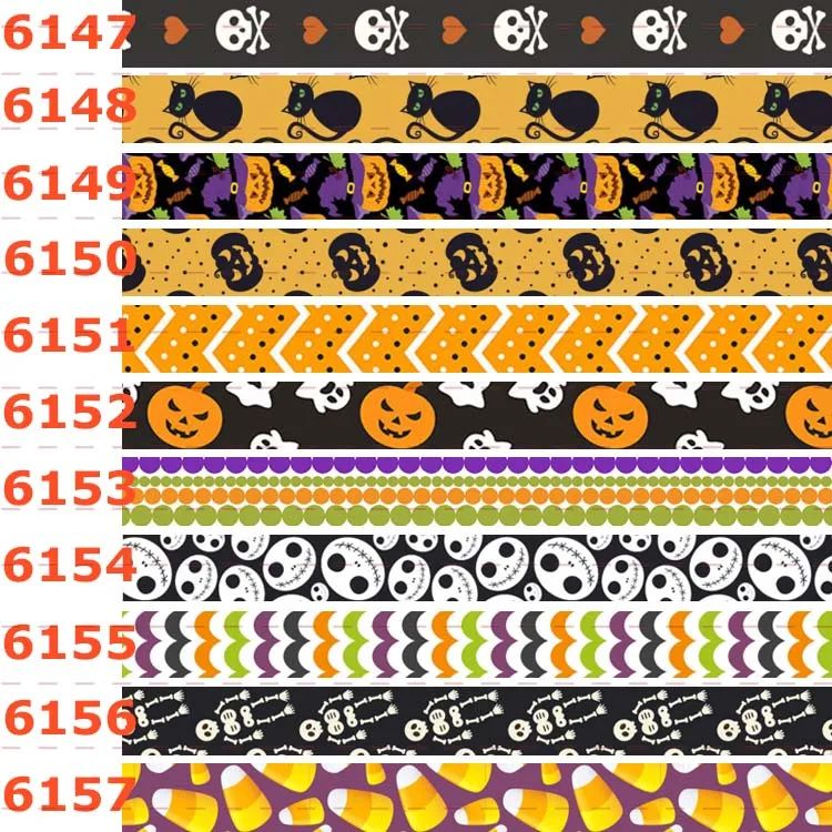 Новинка, 50 ярдов, милая лента, лента в рубчик с принтом, 6146-6157