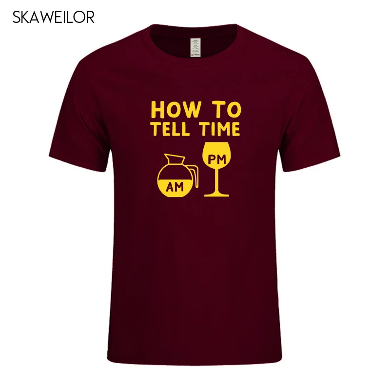 Как сказать Time Coffee Wine забавная Футболка с принтом мужская летняя новая модная