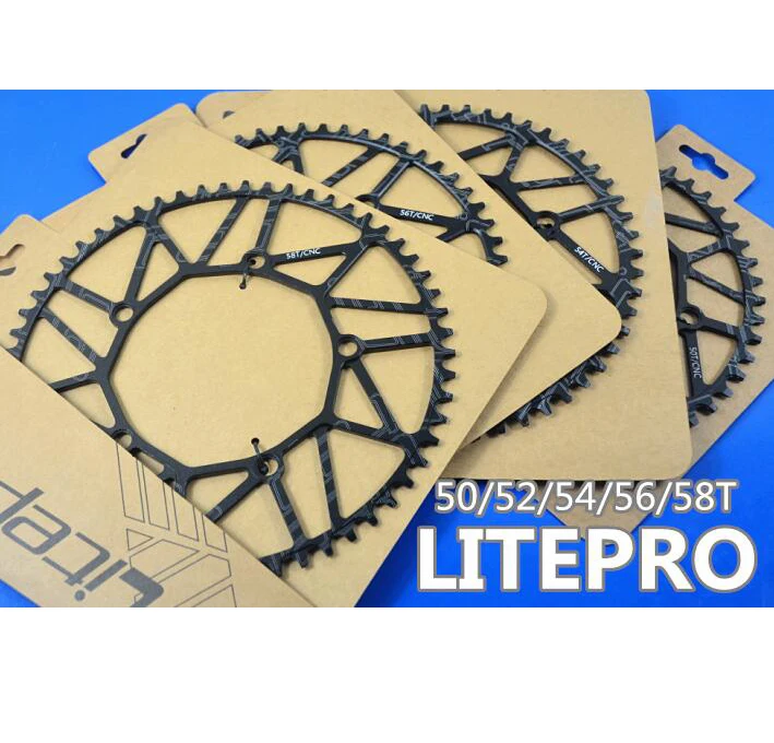 

Litepro Chainring 130 BCD Folding Bike Bicycle Single Hollow Chain Wheel Crankset Crank 50/52/54/56/58T 170mm 130bcd
