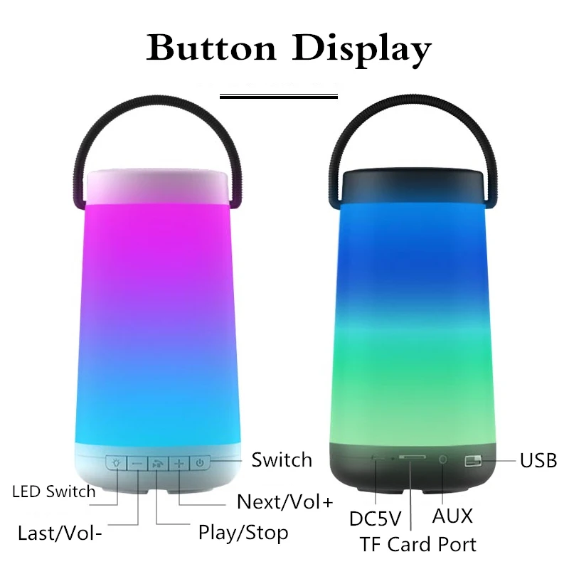 Открытый Bluetooth беспроводной динамик импульсный 3D стерео красочный светильник