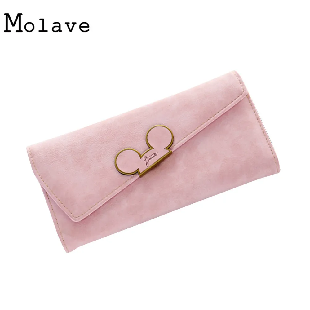 MOLAVE Новая мода дизайнер Farbe скрабы Lange Frauen портфели Damen Mickey Geldborse geldborsen Холтер дам Tasche Sep14 - Цвет: pink