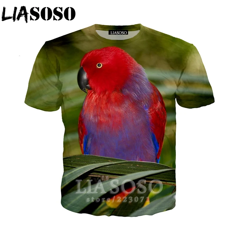 LIASOSO Летний Новый Модный Мужской Женский свитшот с 3D принтом животных попугая