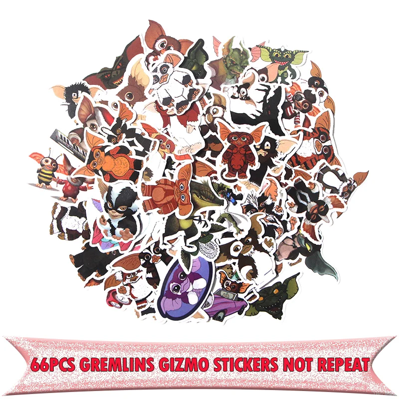 66 шт. Gremlins Gizmo Красивый Веселый мультяшный альбом для скрапбукинга DIY багаж ноутбук мотоцикл трафарет Водонепроницаемая наклейка E0051