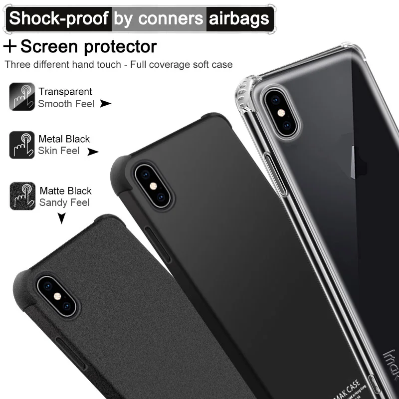 Чехол IMAK с подушкой безопасности для iPhone XS Max XR противоударный мягкий силиконовый