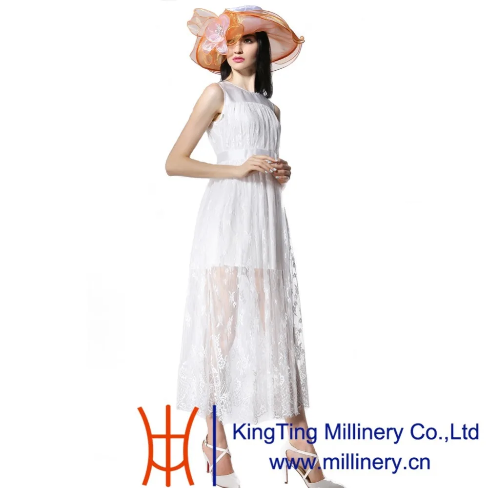 June'syoung 2015 новые летние модные органза hats100 % широкими полями Лето Защита от
