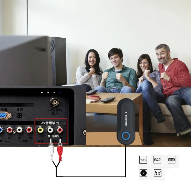 

3.5mm Stereo Audio USB Music Adapter Wireless Bluetooth Transmitter for TV Phone Projector Notebook PSP MP3