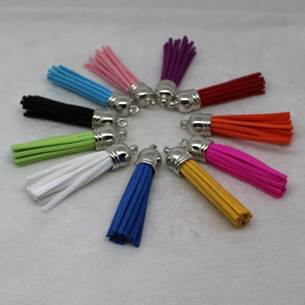 (10 шт./лот) 55 мм брелок с кисточкой из замши длиной|charm charm|charm mobilecharming backpack |