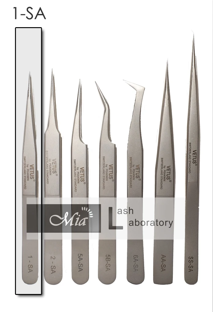 Прямые ультраточные пинцеты VETUS 1 SA для наращивания ресниц|Клей ресниц| |