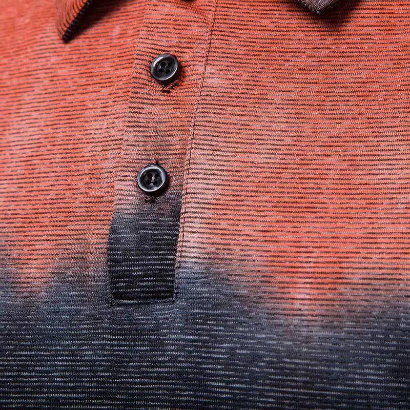 Мужская Повседневная рубашка поло с отложным воротником серая оранжевая синяя