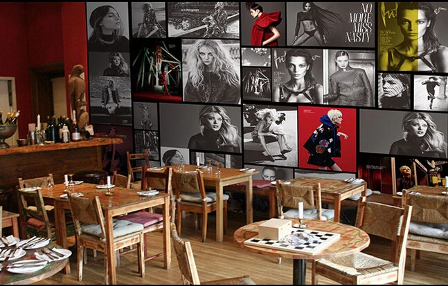 Пользовательские фото обои ретро Звезда плакаты фрески для магазина одежды кафе