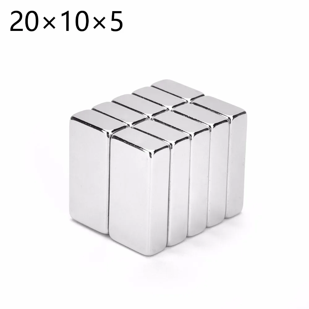20 шт./упак. N52 Блок 20x10x5 мм Супер Мощный Сильный Неодимовые Магниты редкоземельные магниты неодимовый магнит 20*10*5 мм 20 мм* 10 мм* 5 мм
