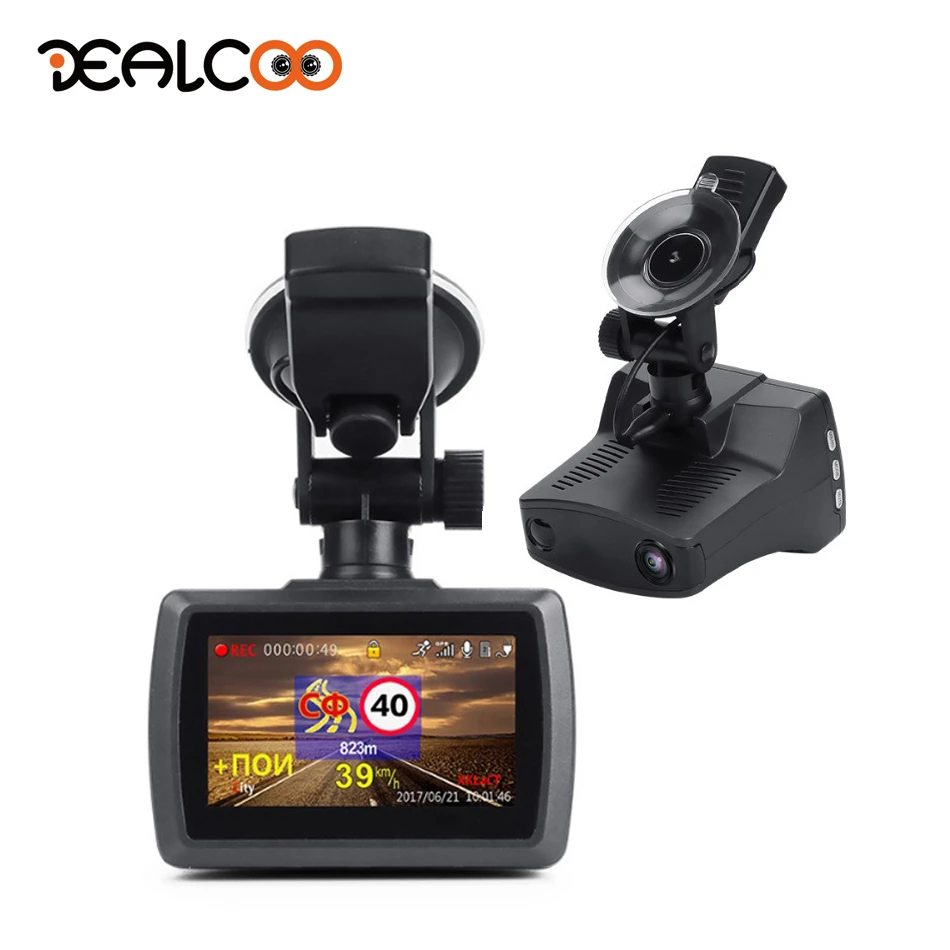 Dealcoo ADAS автомобиля Dvr Радар детектор 3 в 1 видеорегистратор GPS радаров регистратор