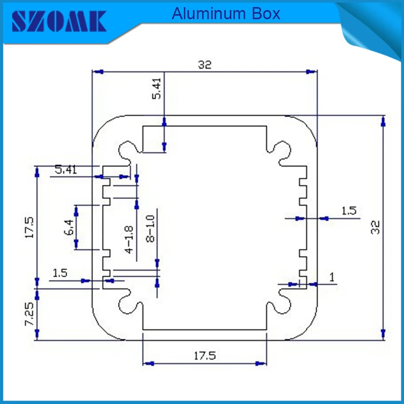 Алюминиевая распределительная коробка SZOMK diy для смарт ТВ 5 шт./лот 32x32x90 мм