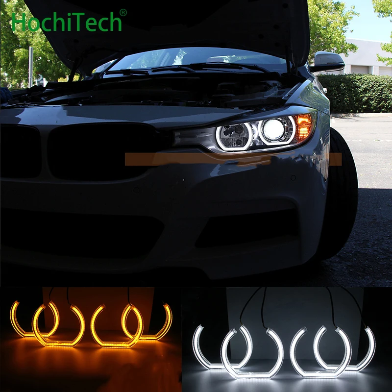 Для BMW 3 серии F30 F31 F34 2012 2016 белый и янтарный двойной цвет DTM Стиль LED ангельские