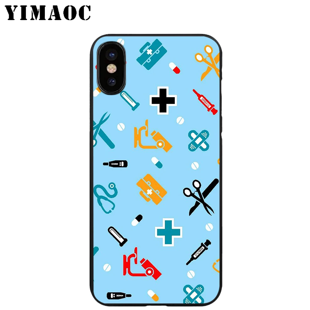 YIMAOC стоматологический милый зуб Мягкий ТПУ Черный силиконовый чехол для iPhone X или