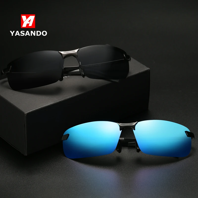 YASANDO 2019 поляризованные солнцезащитные очки мужские Прямоугольная оправа из