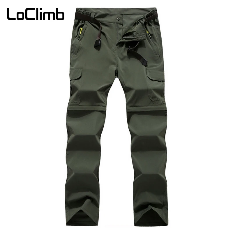 LoClimb Походные штаны для мужчин и женщин, летние съемные быстросохнущие спортивные брюки, треккинговые походные брюки, шорты, AM224