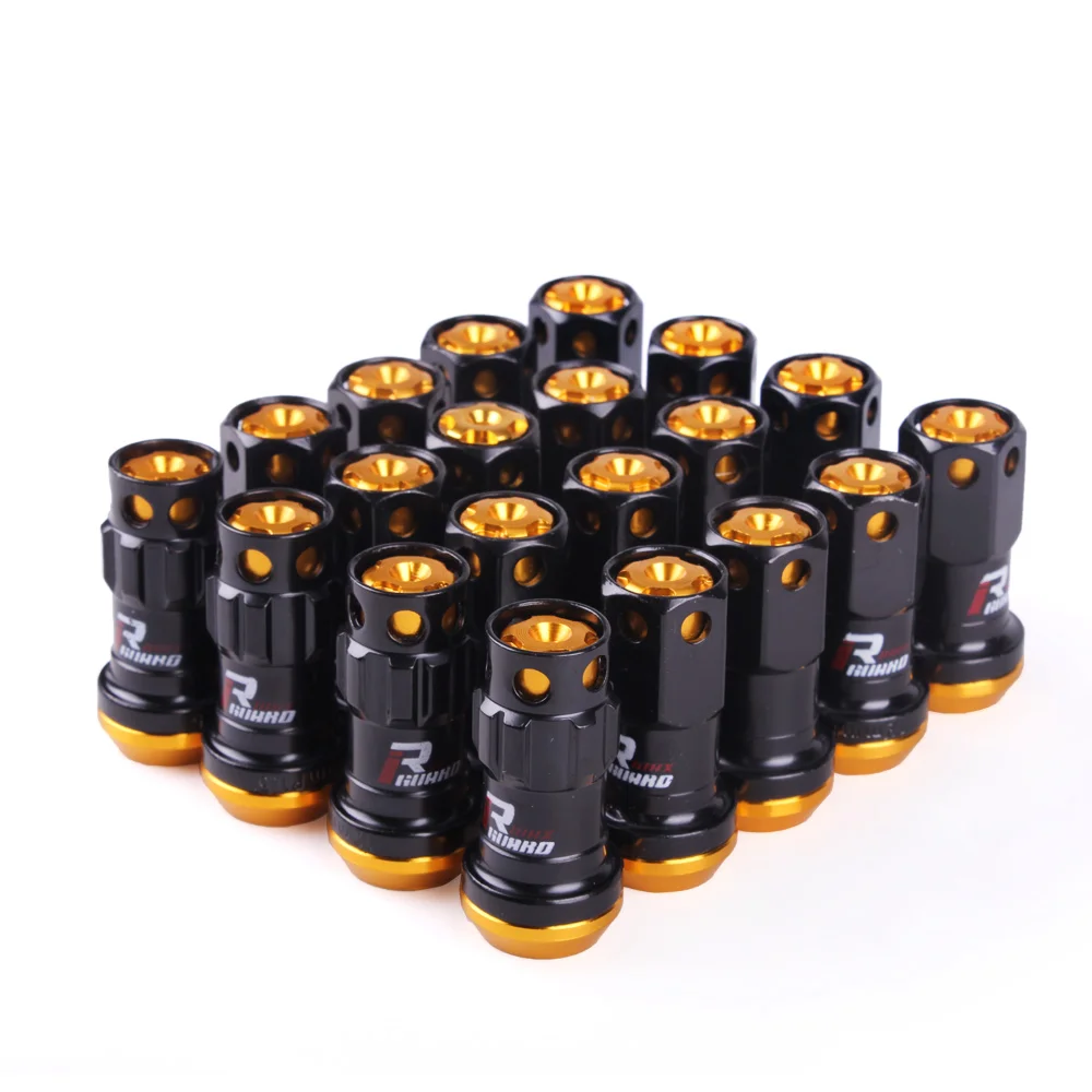 gold RASTP-20pcs/набор M12x1.5/1,25 R40 стиль 44 мм Колесные гайки гоночные композитные стопорные гайки с ключом безопасности RS-LN046 - Название цвета: gold