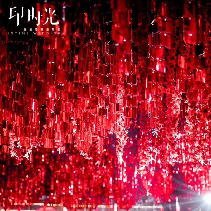 50pcs 50*50mm Red Flat Square Sequins For Crafts DIY Accessories Wedding Decoration Loose Paillette | Дом и сад