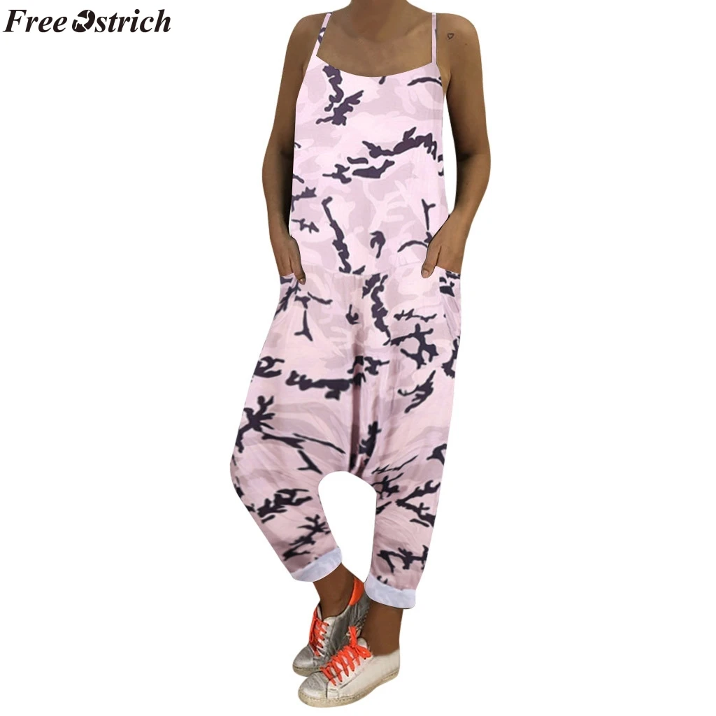 Женские модные камуфляжные Длинные Комбинезоны FREE OSTRICH женские пляжные
