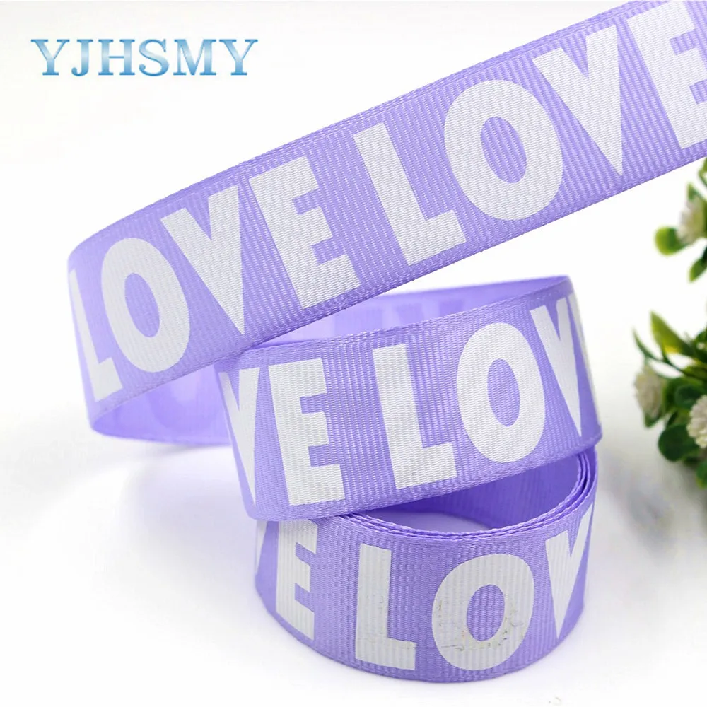 YJHSMY D-18105-71 25 мм 5 ярдов английские ленты LOVE Термотрансферная печатная корсажная