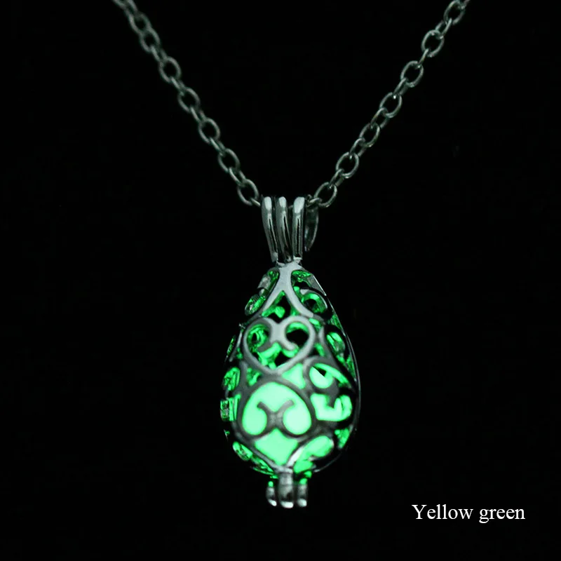 Стимпанк сказочное ожерелье в виде капли воды светится темноте #84437 | Украшения и