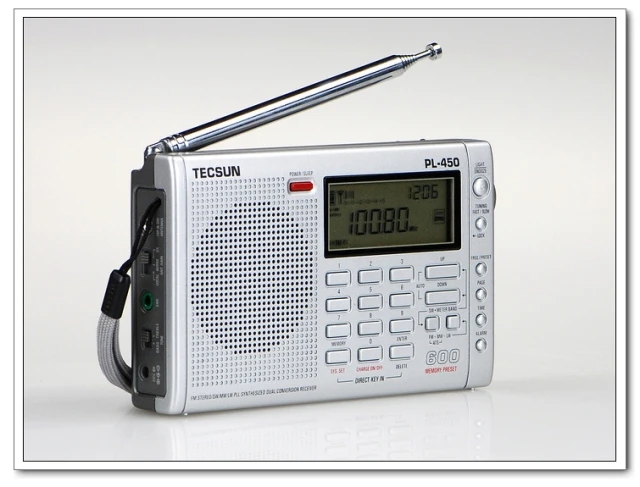 Free shipping Tecsun pl-450 portable fm LW MW SW radio Full Band shortwave Dual Conversion receiver tecsun | Электроника