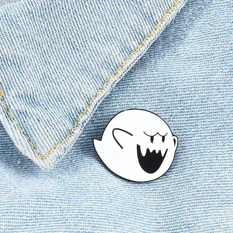 Boo Ghost Эмаль Булавка Супер Марио брошь сумка Одежда отворот Кнопка значок