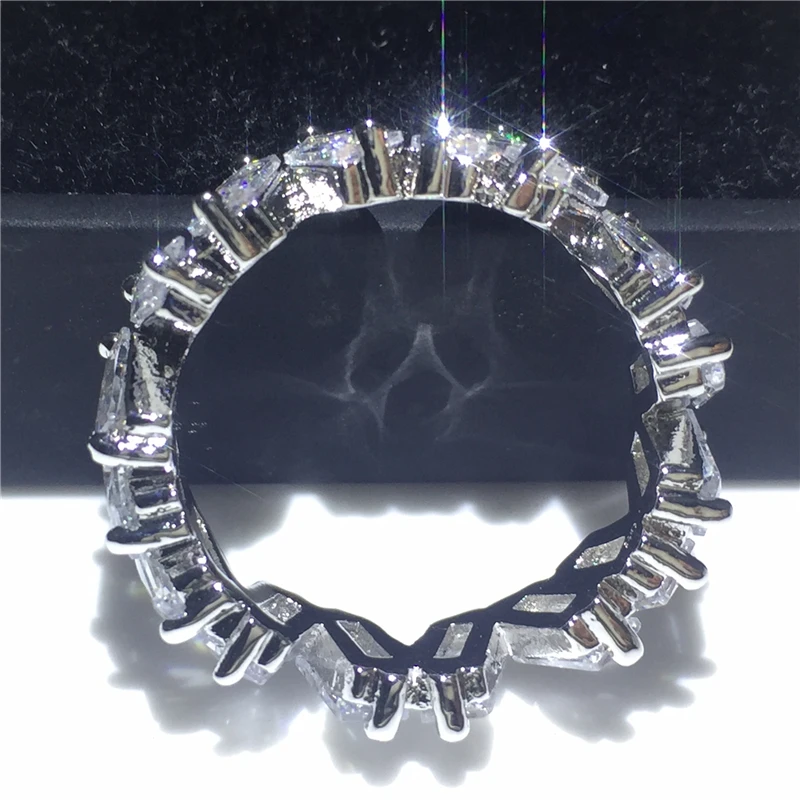 Модное кольцо из стерлингового серебра 925 пробы продолговатое AAAAA с кубическим