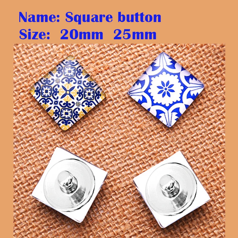 

For Bracelet drink kiss photo Square glass cabochon demo flat back glass snap button Making findings 12mm/20mm/25mm FX1036