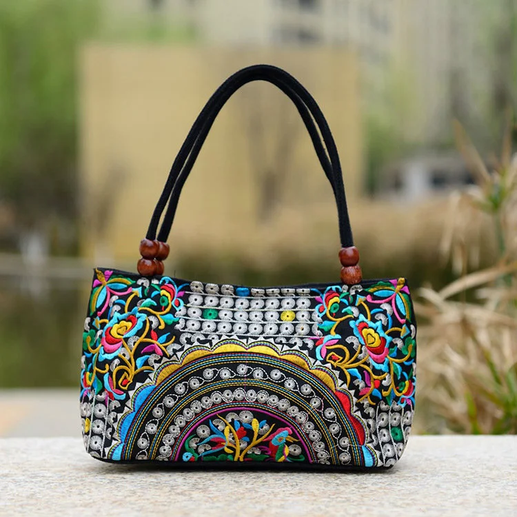 2017 New National Trend Small Canvas Embroidery Ethnic Shoulder Bag Women Handmade Flower Embroidered HandBag | Багаж и сумки