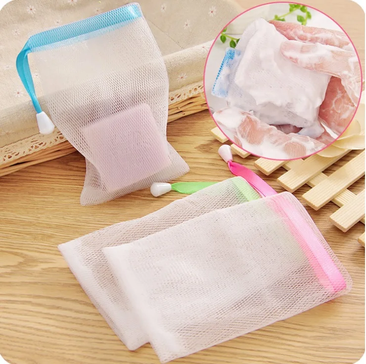 

1000pcs Free shipping 9x15cm Soap blister mesh bag handmade soap Foaming Net soap storage bag random color wen5602