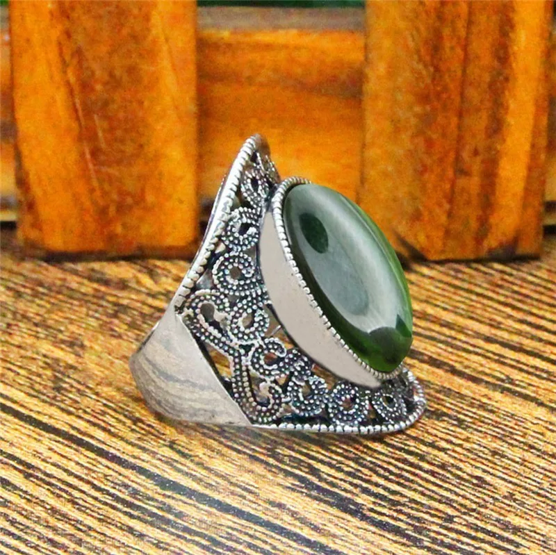 Oval Transparent Crystal Rings For Women Antique Silver Plated Flower Plant Fashion Jewelry TR684 | Украшения и аксессуары