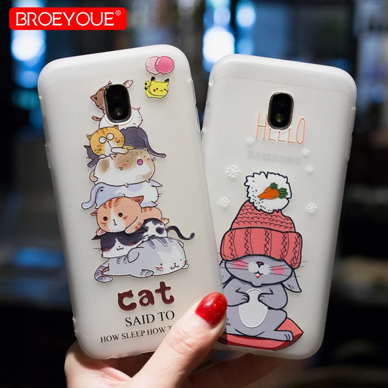 Case For Samsung J5 J7 2017 2016 A3 A5 A7 S7 S8 Edge 3D Relief TPU Flowers Animal Phone Back Cover Galaxy |