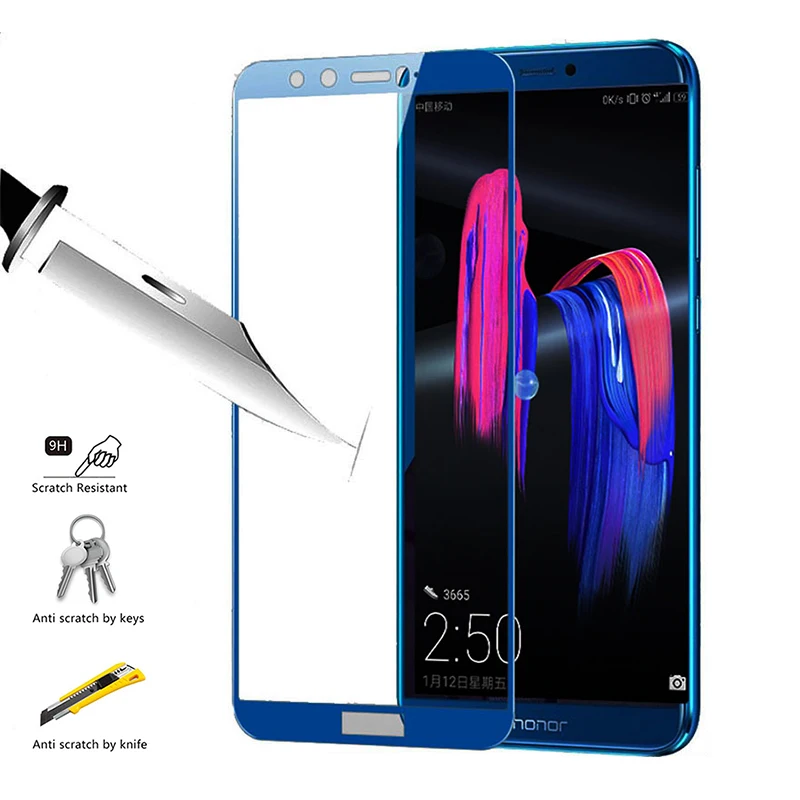 Для Huawei Honor 9 lite light защитное стекло полное покрытие для 5 65 дюймов закаленное