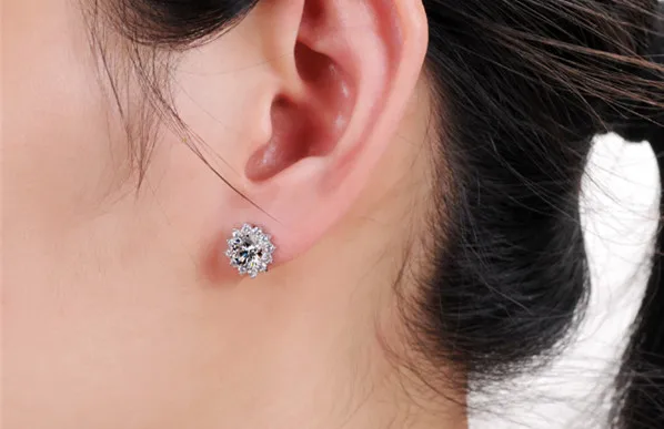 Test Positive Warranty Test Positive 6.5MM 1Ct each G-H Moissanite Diamond Stud Earrings 925 Sterling Silver Earring | Украшения и