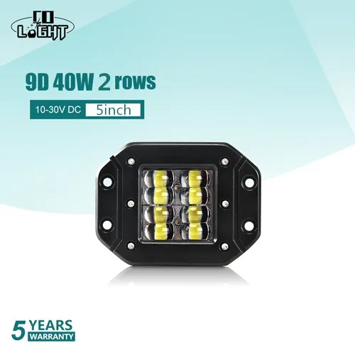 9D 40W 1PCS CO светильник 9D 5 ''40 Вт Светодиодный прожектор, рабочий светильник, бар, крепление заподлицо, стручки, стробоскоп, рабочий светильник дневного света, бар для 4X4 лодки, внедорожника - Цвет: 9D 40W 1PCS