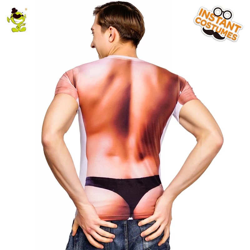 

Men's Sexy Printing T-shirt Carnival Party Muscle Short Sleeve T-shirts Halloween Cosplay Costumes for Adult Male