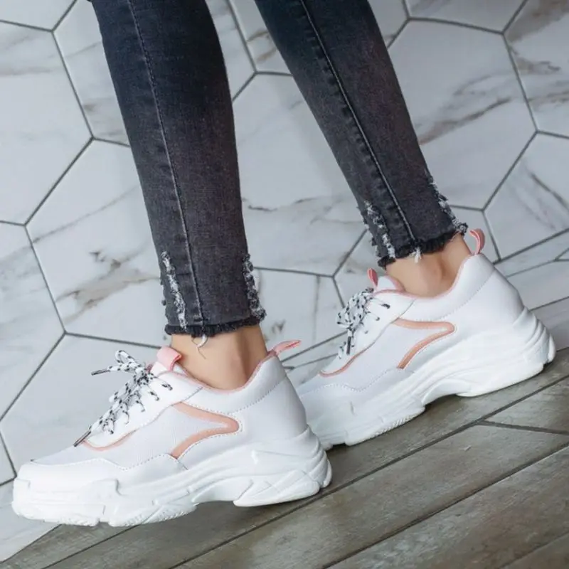 FITWEE/Размеры 29-43 Женская Вулканизированная обувь Модные кроссовки на платформе