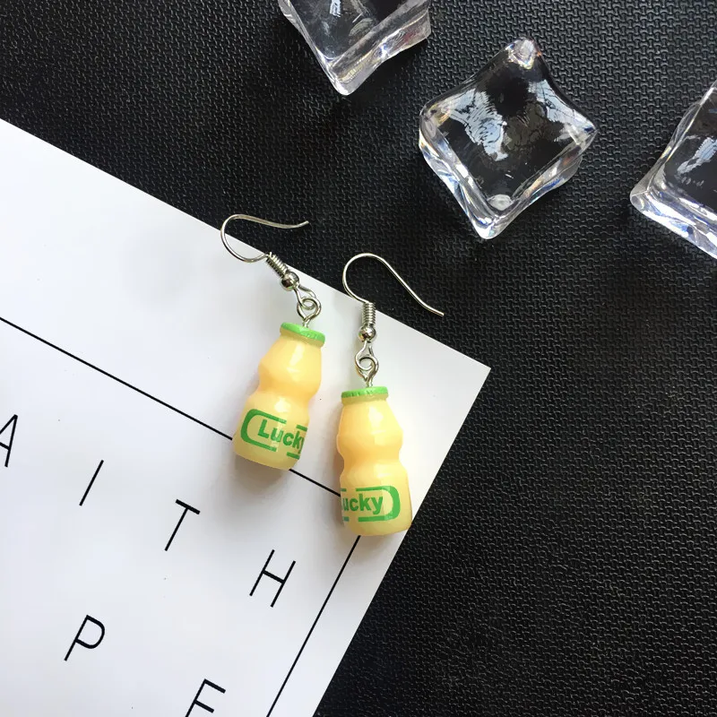 3D мини безалкогольных напитков серьги в виде бутылок для женщин и девочек